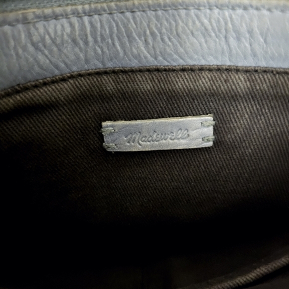 Madewell distressed Gray Leather crossbody Tote Bag - Picture 2 of 13